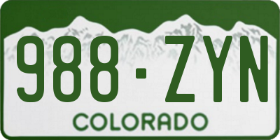 CO license plate 988ZYN