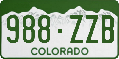 CO license plate 988ZZB
