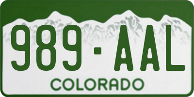 CO license plate 989AAL