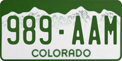 CO license plate 989AAM