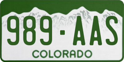CO license plate 989AAS
