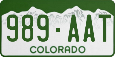 CO license plate 989AAT