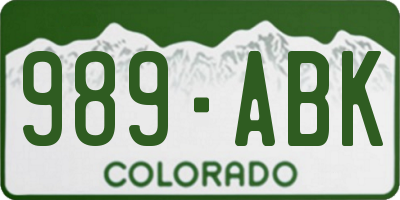 CO license plate 989ABK