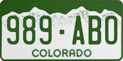 CO license plate 989ABO