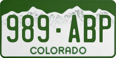 CO license plate 989ABP