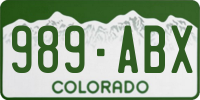 CO license plate 989ABX