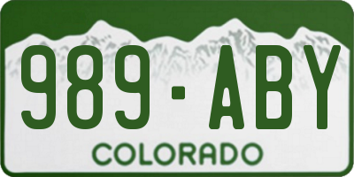CO license plate 989ABY