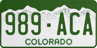CO license plate 989ACA