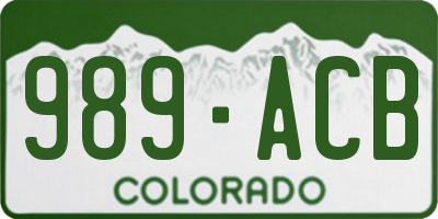 CO license plate 989ACB