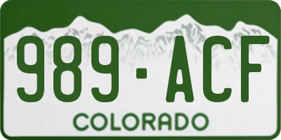 CO license plate 989ACF