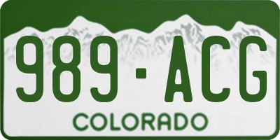 CO license plate 989ACG