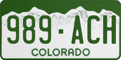 CO license plate 989ACH