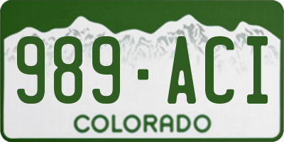 CO license plate 989ACI