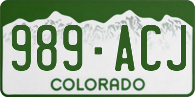 CO license plate 989ACJ