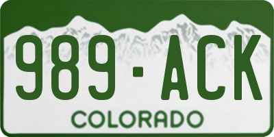 CO license plate 989ACK