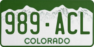 CO license plate 989ACL