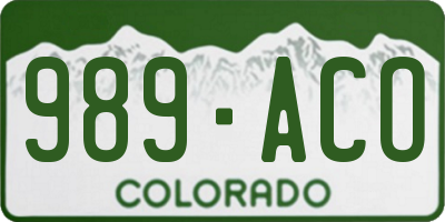 CO license plate 989ACO