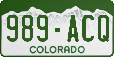 CO license plate 989ACQ
