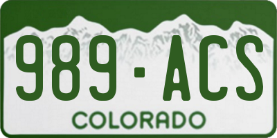CO license plate 989ACS
