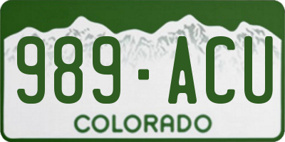 CO license plate 989ACU
