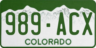 CO license plate 989ACX