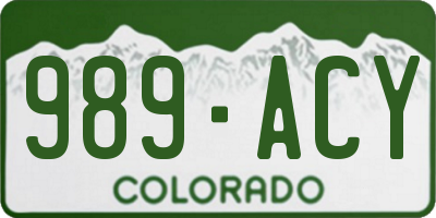 CO license plate 989ACY