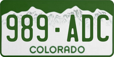 CO license plate 989ADC