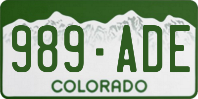 CO license plate 989ADE