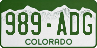 CO license plate 989ADG
