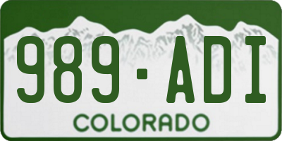 CO license plate 989ADI