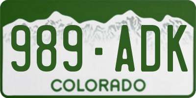 CO license plate 989ADK