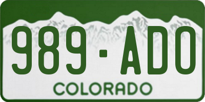 CO license plate 989ADO