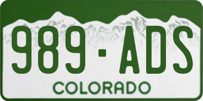 CO license plate 989ADS