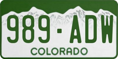 CO license plate 989ADW