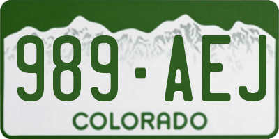 CO license plate 989AEJ
