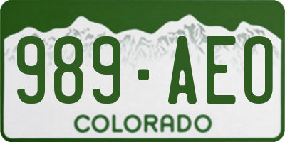 CO license plate 989AEO