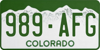 CO license plate 989AFG