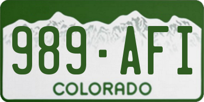 CO license plate 989AFI