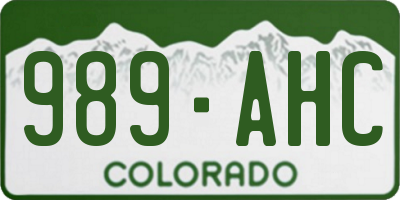 CO license plate 989AHC