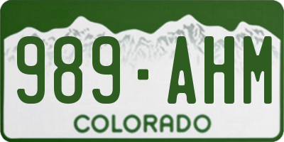 CO license plate 989AHM