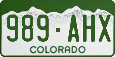 CO license plate 989AHX