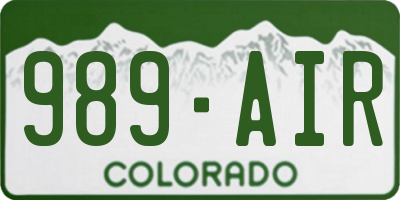 CO license plate 989AIR
