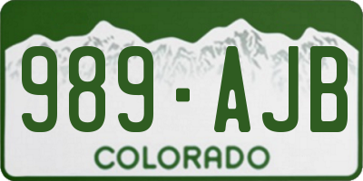 CO license plate 989AJB