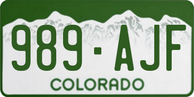 CO license plate 989AJF