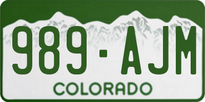 CO license plate 989AJM