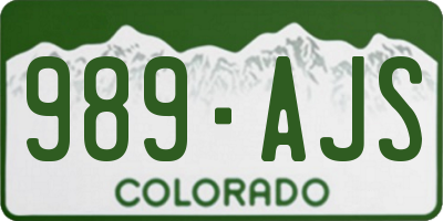 CO license plate 989AJS