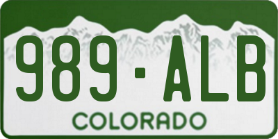 CO license plate 989ALB