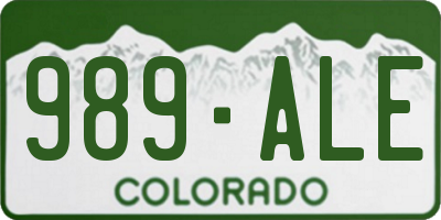 CO license plate 989ALE