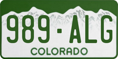 CO license plate 989ALG