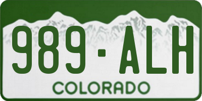 CO license plate 989ALH